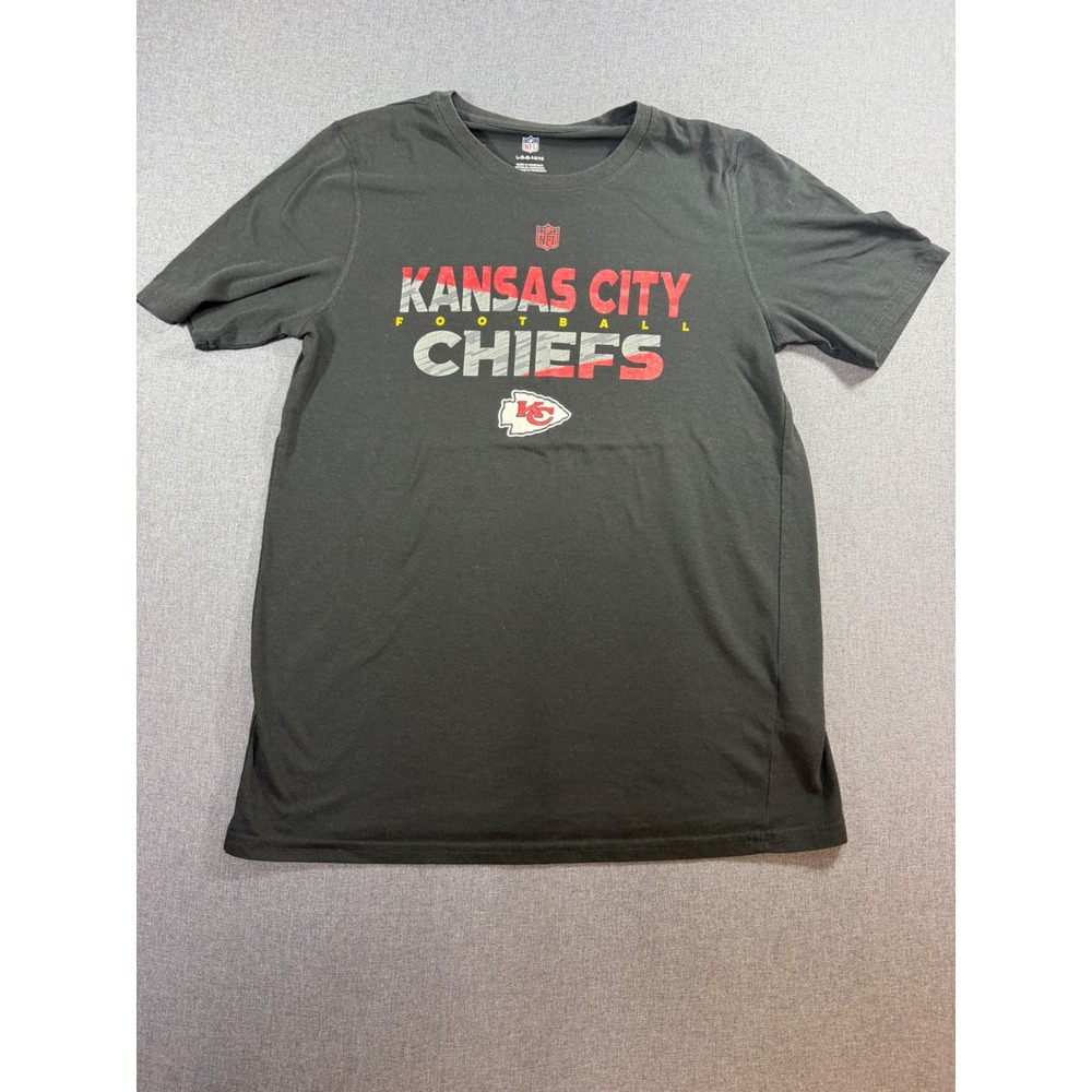 NFL Kansas City Chiefs Youth Graphic T-Shirt Black Gray Size L 14/16 Football